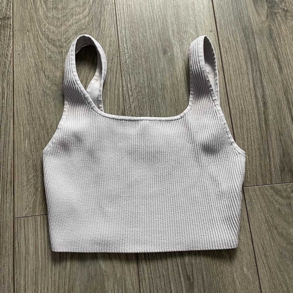 Aritzia Babaton Square Sculpt Knit Cropped Tank Top Sz Medium